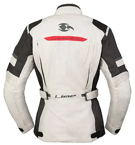 Dámská bunda na motorku MBW Katniss světlá šedá/černá, 3-vrstvá