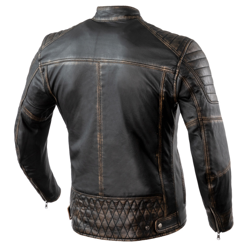 Kožená Retro bunda na motorku Rebelhorn Hunter PRO Vintage hnědá - výprodej L