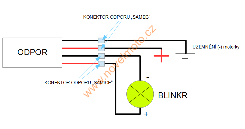 18W odpory pro LED blinkry místo původní 21W žárovky, 2 ks