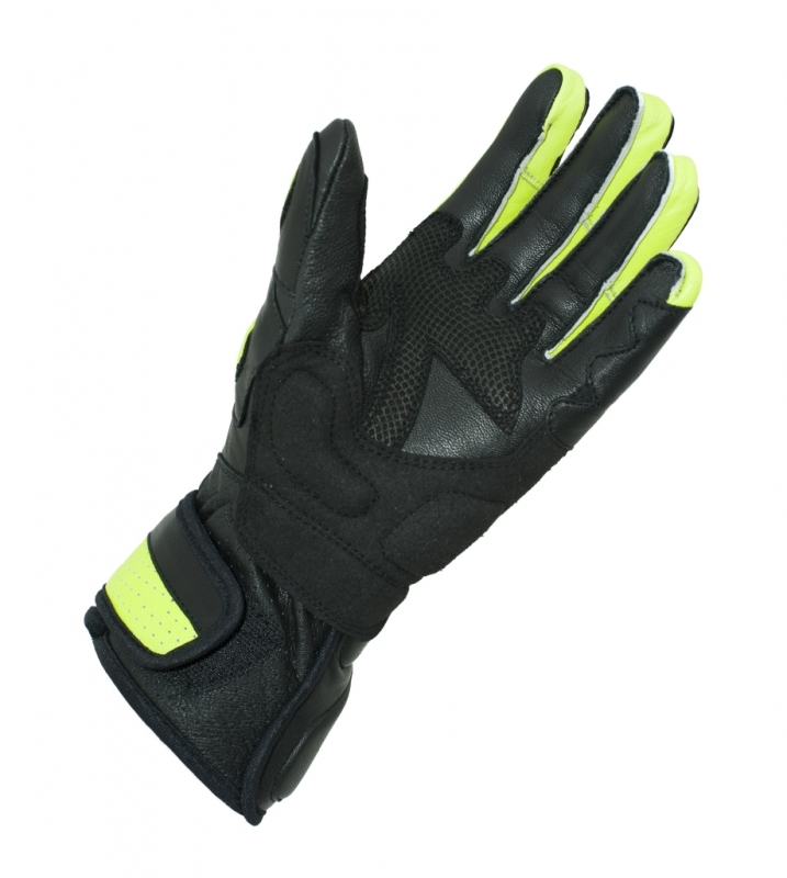 Dámské rukavice na motorku MBW Vesna černé/fluo