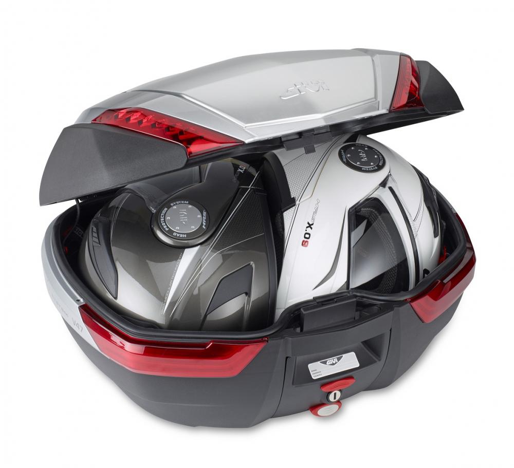 Kufr Givi V 47N, 47L - na 2 přilby (Monokey) s částečně hliníkovým víkem