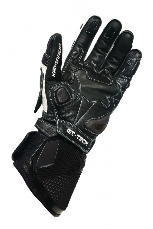 MBW GT-TECH Black/White, sportovní rukavice na motorku