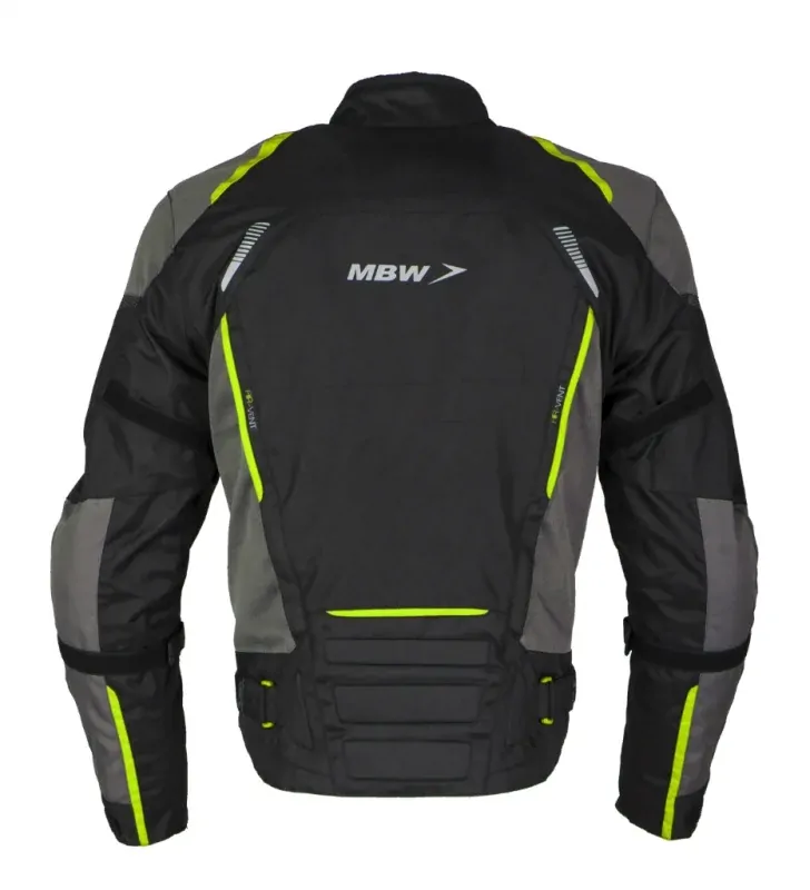 Bunda na motorku MBW LUCAS YELLOW FLUO textilní pánská + DOPRAVA ZDARMA