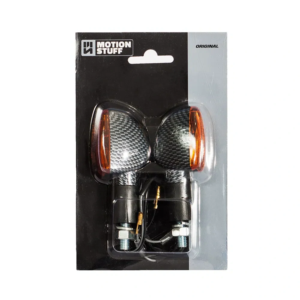 Blinkry na motorku "Arrow" 40 mm žárovkové carbonlook PÁR, 21W