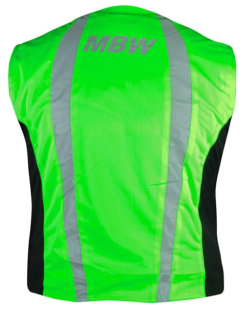 Reflexní vesta na motorku MBW žlutá fluo
