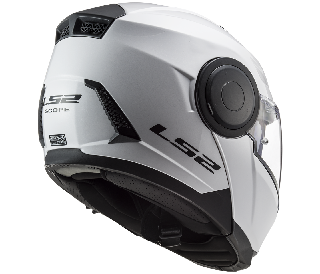 Výklopná helma na motorku LS2 FF902 SCOPE Solid White (bílá lesklá/černá) + PINLOCK V CENĚ - výprodej v.XS