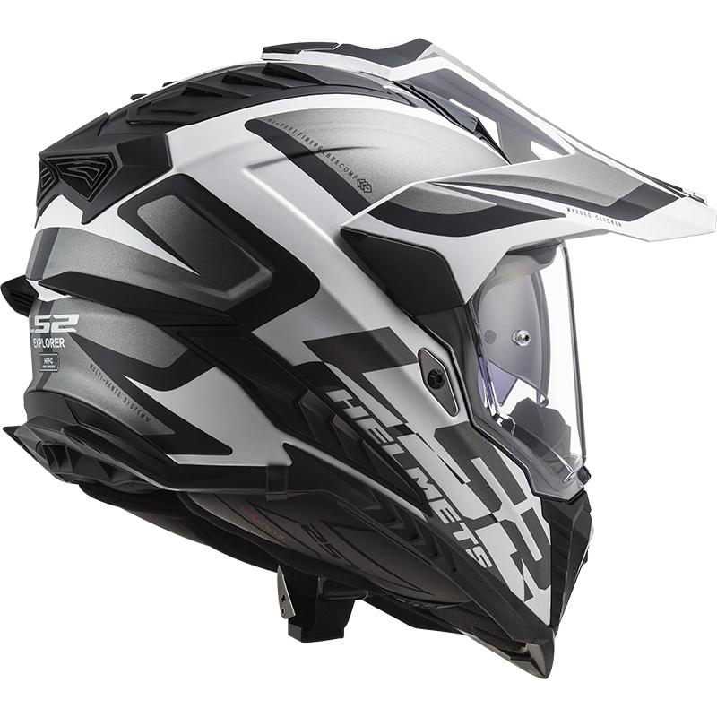 Enduro helma LS2 MX701 EXPLORER HPFC ALTER MATT BLACK WHITE