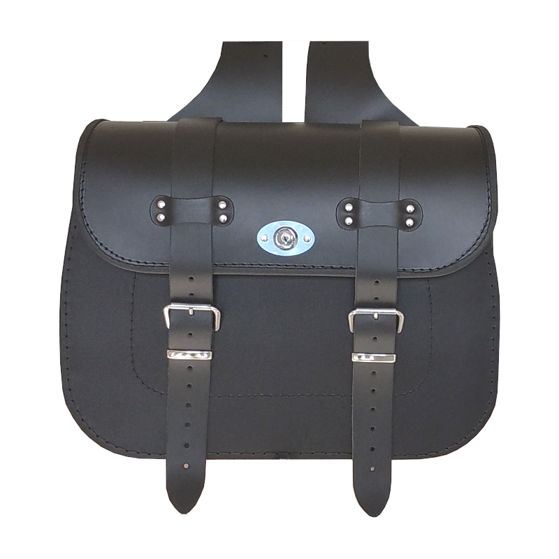 Kožené brašny na motorku se zámkem 2x19 litrů, černé