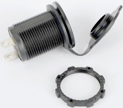 Moto zásuvka 12V vestavná, s krytkou