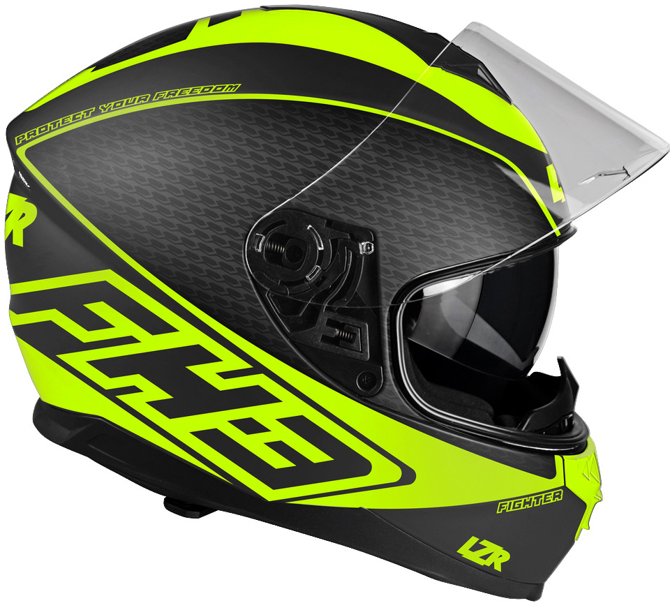 Lazer FH3 FIGHTER (černá/fluo), integrální helma na motorku s clonou - doprodej v.L