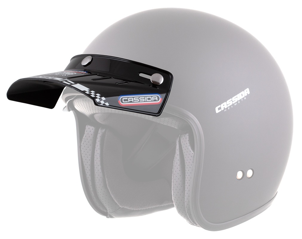 Plochý retro kšilt Cassida OXYGEN RACING SPIRIT, černý lesklý