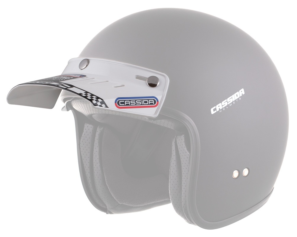 Plochý retro kšilt Cassida OXYGEN RACING SPIRIT, bílý lesklý