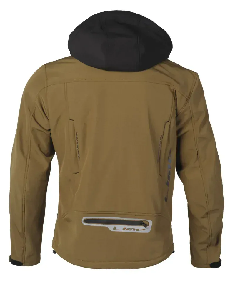 MBW DALE SOFTSHELL bunda na motorku/scooter s chrániči, hnědá
