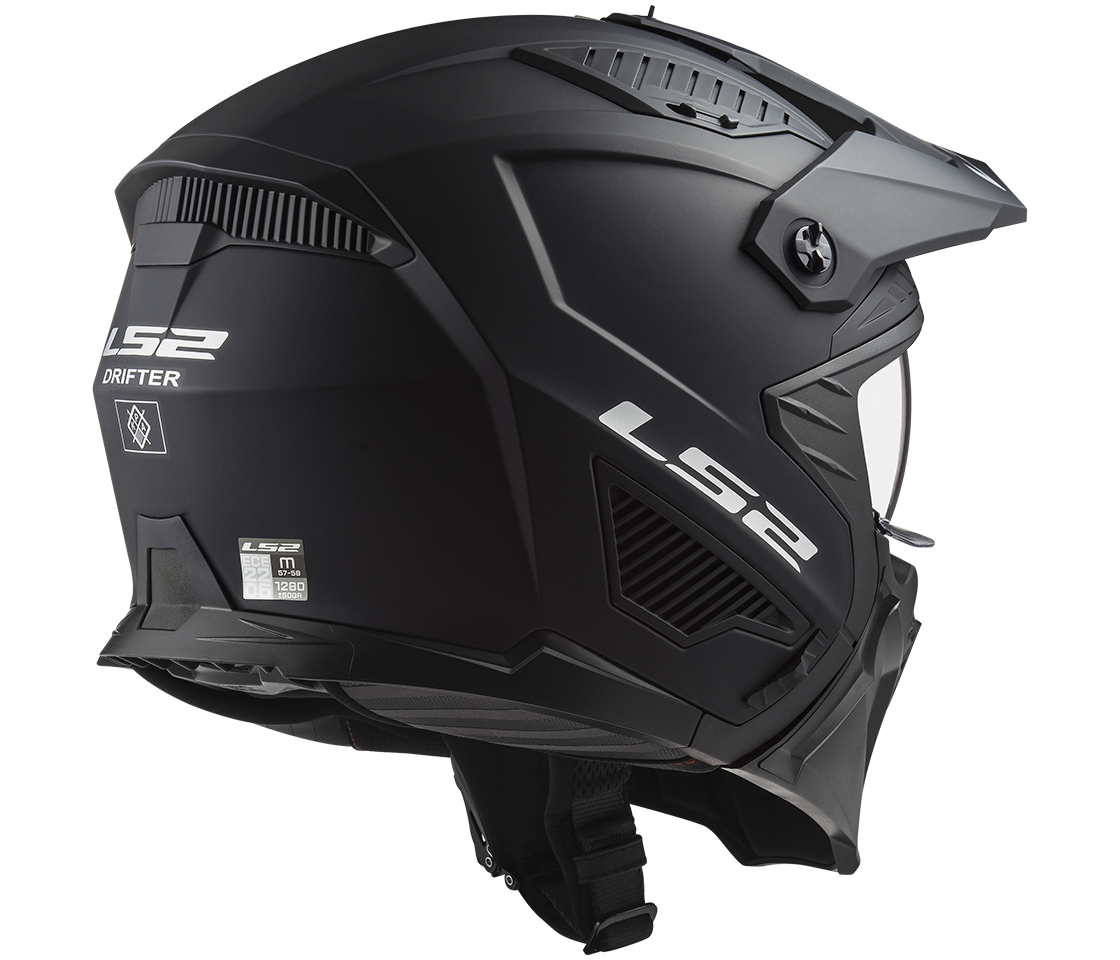 LS2 OF606 DRIFTER Solid MATT Black, otevřená helma s odnímatelnou bradou