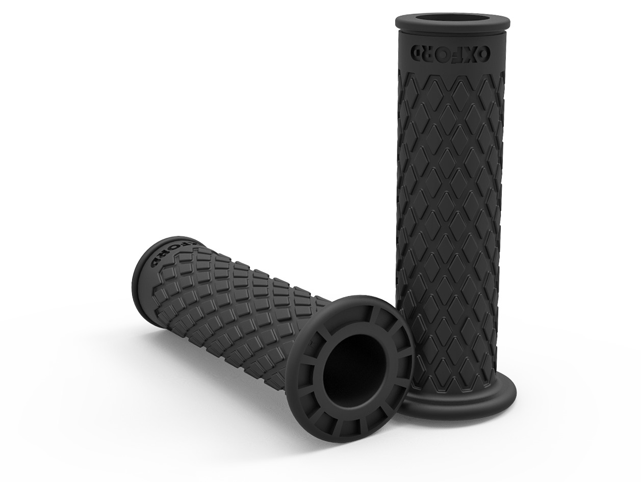 Gripy (rukojeti) na motorku OXFORD RETRO černé, 22 mm / 12 cm