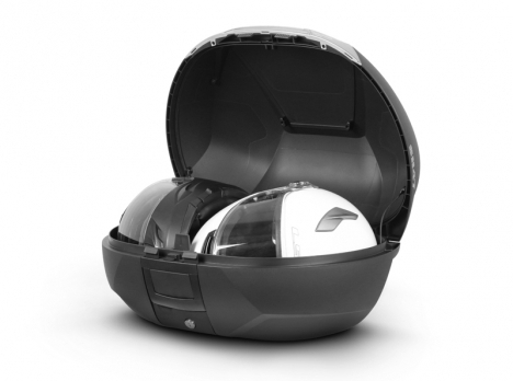 Vrchní kufr na motorku SHAD SH47 černá/bílá (s plotnou)