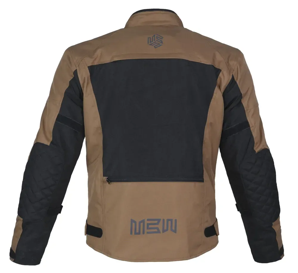 Bunda na motorku MBW ACE BLACK-BROWN, textilní "retro" pánská 3- vrstvá moto bunda + DOPRAVA ZDARMA
