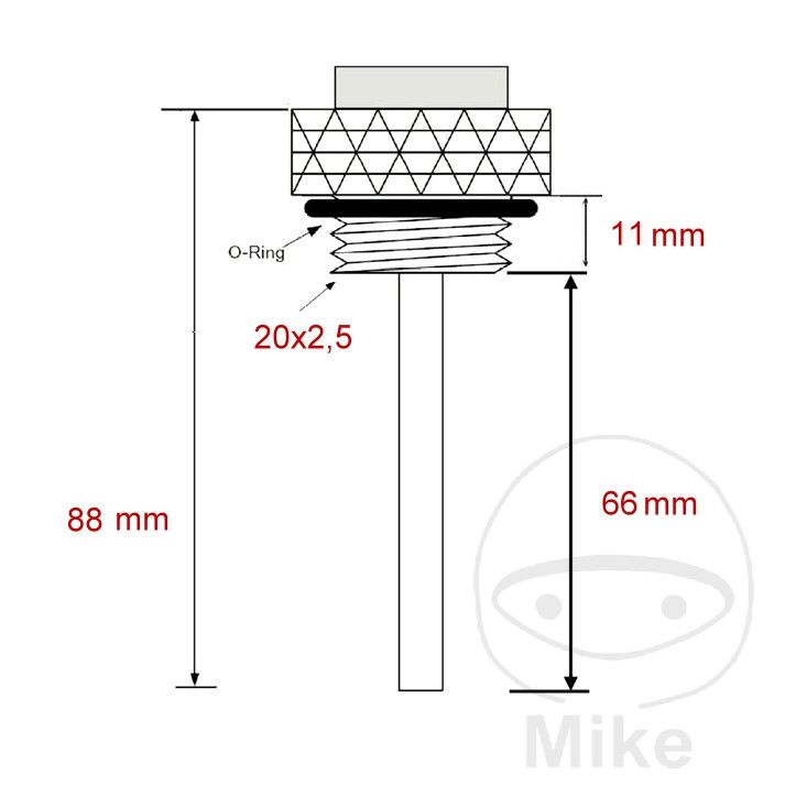 Olejový teploměr černý na moto Honda, Kawasaki (CB 600 Hornet, CBF 600, CBR 600 RR, ER-6F/N, KLE 650 Versys)