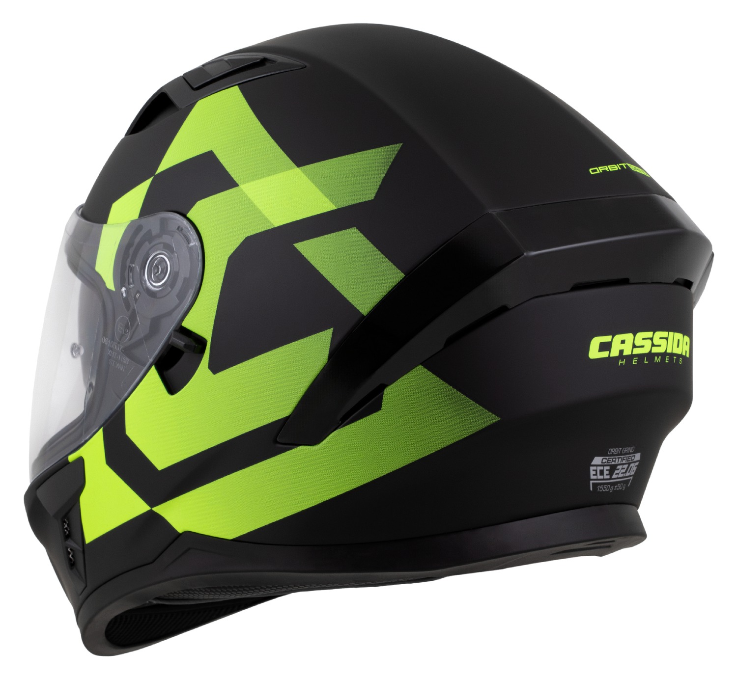 Integrální helma na motorku CASSIDA Orbit Grind (černá matná/žlutá fluo)
