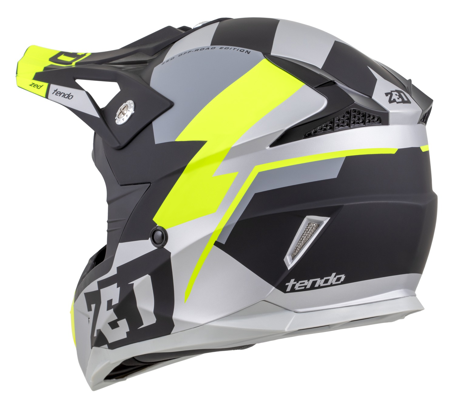 ZED X1.9 TENDO (černá matná/tmavě šedá/světle šedá/žlutá fluo) Motokrosová helma na motorku