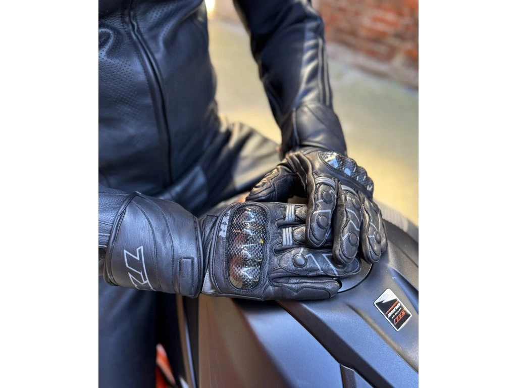 Rukavice na motorku TXR GUNNER černo-šedé