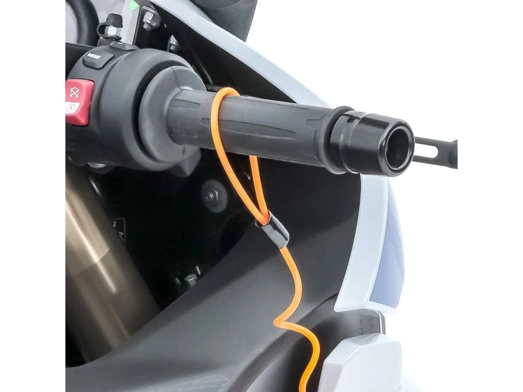 Kotoučový zámek na motorku s alarmem 110db TXR, černý