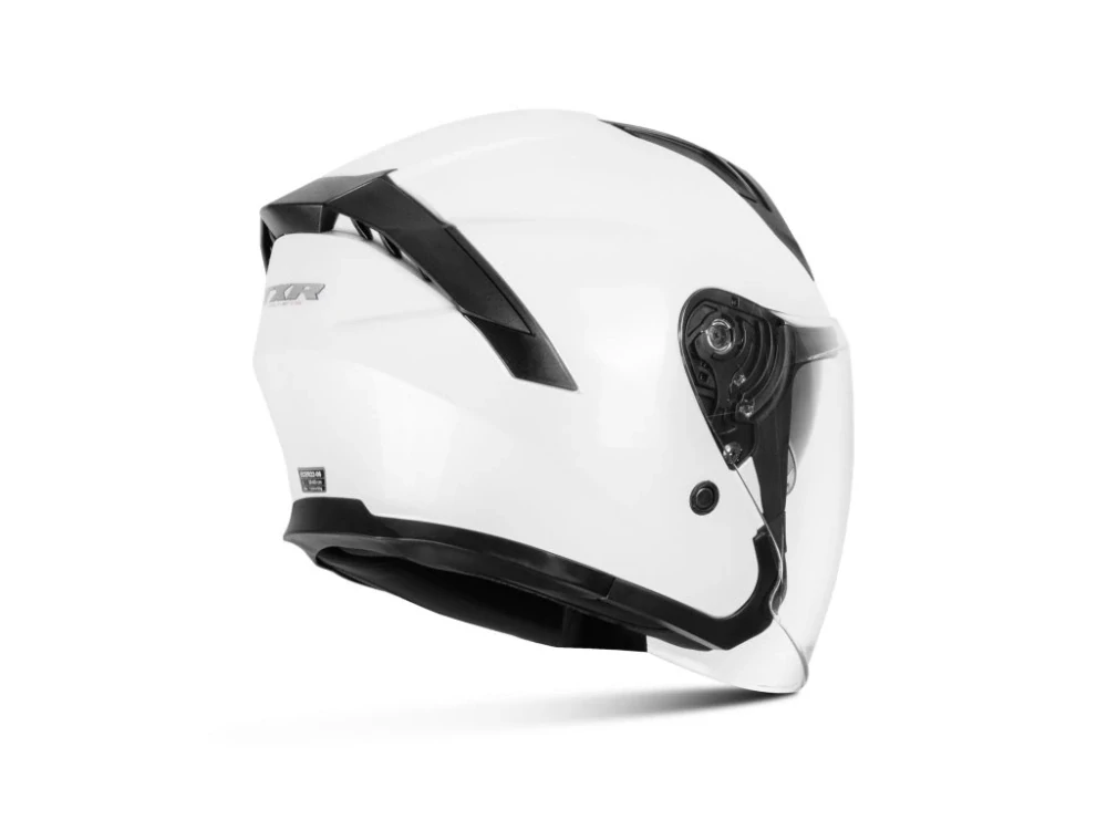 Otevřená helma na motorku/skútr TXR City perleťově bílá lesklá, se sluneční clonou