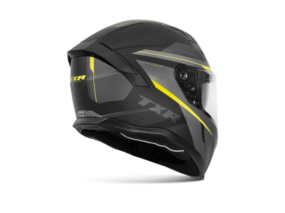 Integrální helma na motorku TXR Raptor černo-šedo-fluo žlutá matná