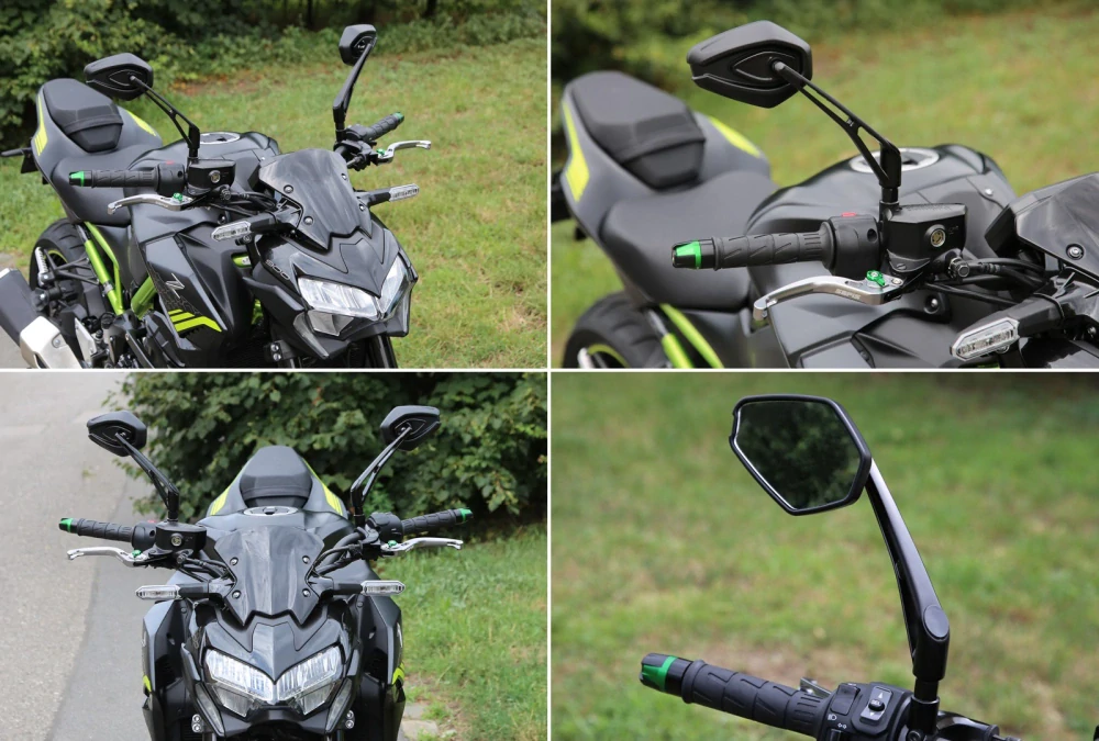 Zrcátka na motorku SEFIS RAW 2 černá universální, pár 