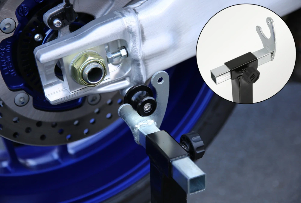 Sklopný pojízdný univerzální moto stojan přední a zadní set - vidle / háky, SEFIS M20U