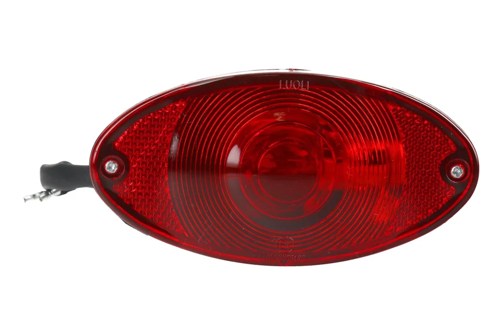 Světlo "Cat-Eye" koncové, 130 x 68 mm černé, červené sklo