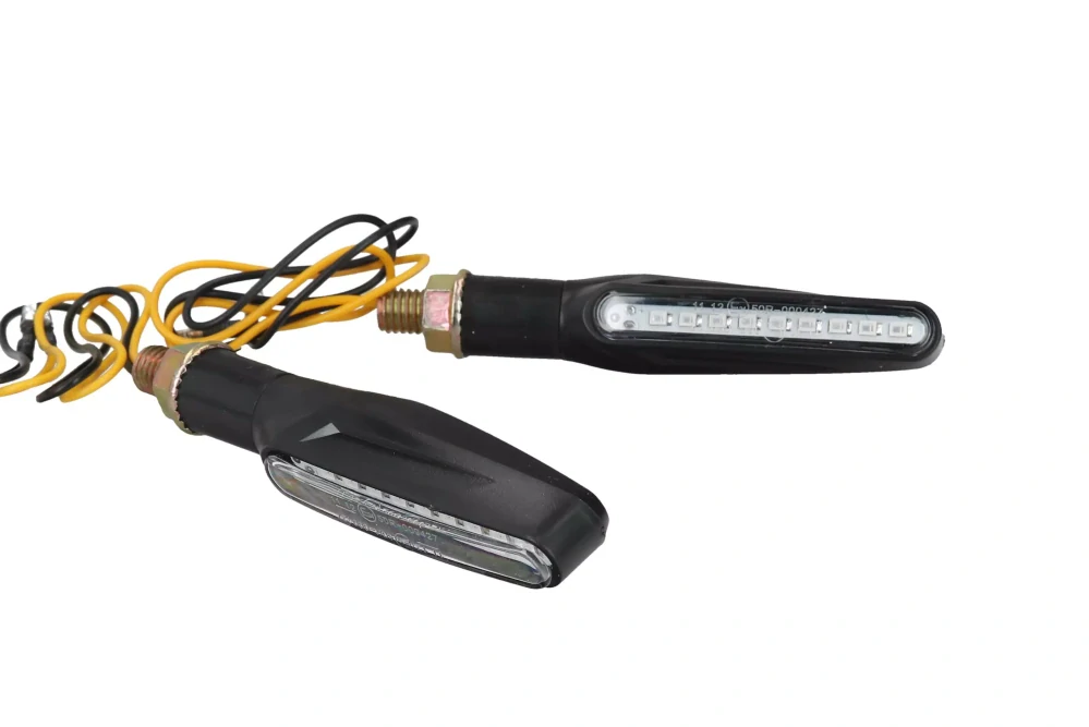 Blinkry na moto Sekvenční s běžícím (dynamickým) světlem LED černé 229827, pár