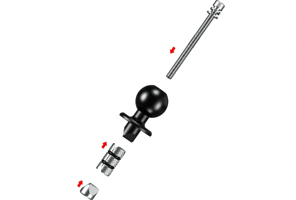 S-ball adaptér do krku řízení 12mm-25.4mm pro držáky telefonu