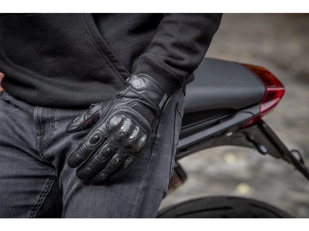 Rukavice na motorku TXR MISANO černé, krátké sportovní moto rukavice