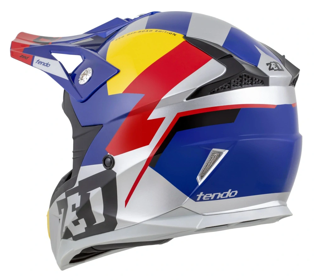 ZED X1.9 TENDO (modrá perleť/červená/žlutá/stříbrná) Motokrosová helma na motorku