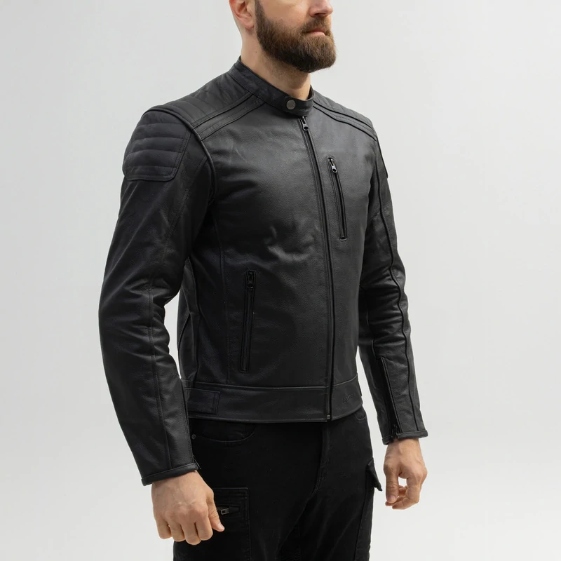 Kožená bunda na motorku BROGER LEGEND BLACK - v.3XL