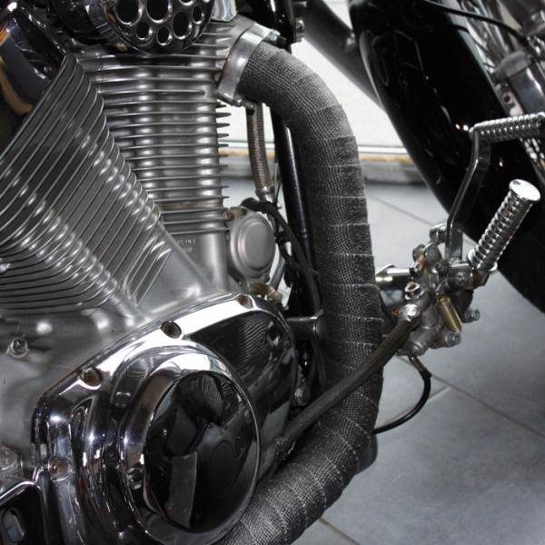 Tepelná omotávka výfuku 10m, grafitová (café-racer, bobber)