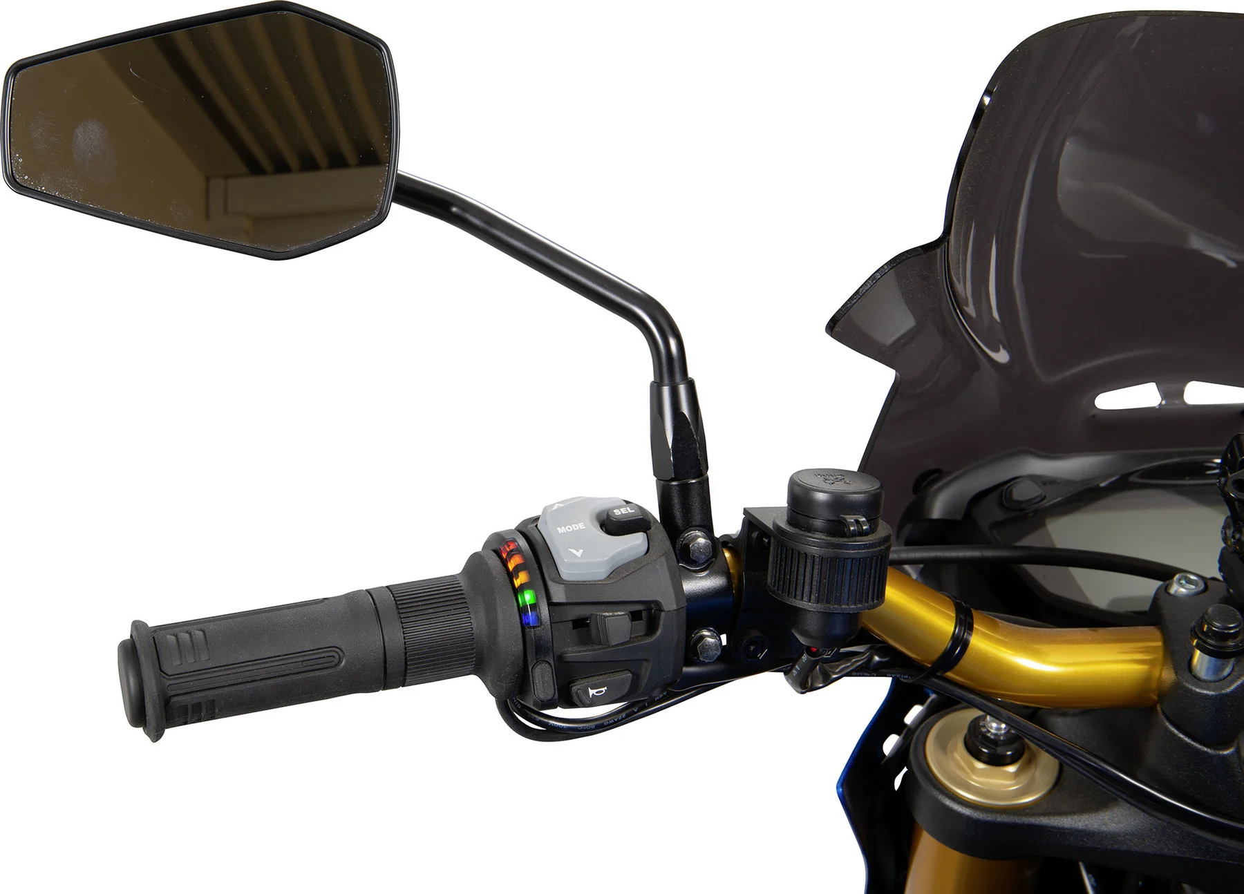 Vyhřívané rukojeti na motorku KOSO HG07, 5 úrovní výhřevu, pro řidítka 22 mm 