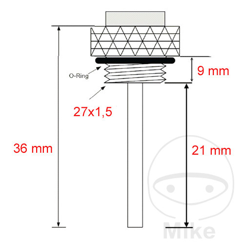 Olejový teploměr na moto Yamaha (FJ 1100/1200, FZ 750 Genesis, FZR 1000 Genesis, XJ 550/600/650/750/900, XJR 1300, XS 1100)