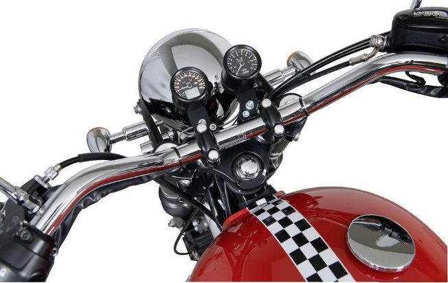 Otáčkoměr T&T černý do 8t., elektronic. 48 mm na motorku