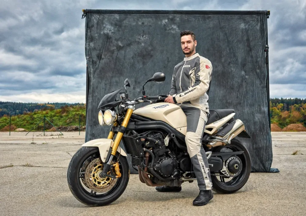 Bunda na motorku MBW SUMMER béžová pánská, letní moto bunda