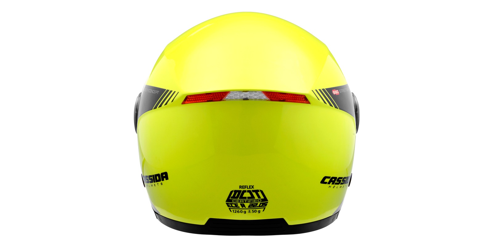 Cassida Reflex Safety žlutá fluo/černá, otevřená helma na motorku - výprodej v.XL