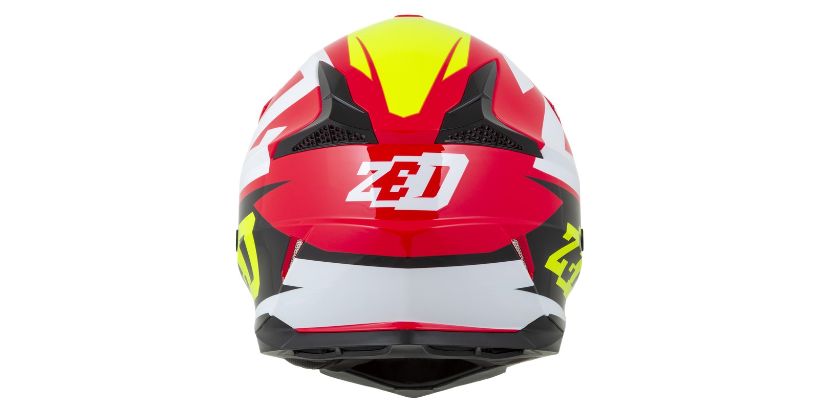 Dětská motokrosová helma na motorku ZED X1.9D TARGA (ČERVENÁ/ŽLUTÁ FLUO/ČERNÁ/BÍLÁ), na moto i čtyřkolku
