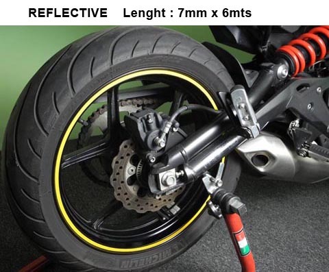 Proužky na ráfky Keiti s aplikátorem, žluté