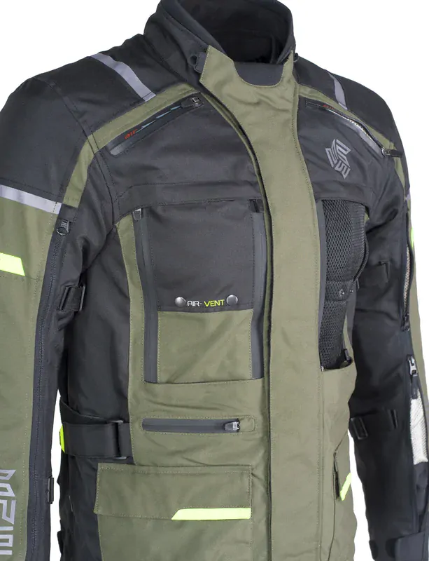 MBW MEMPHIS JACKET GREEN, textilní 3-vrstvá bunda na motorku + DOPRAVA ZDARMA
