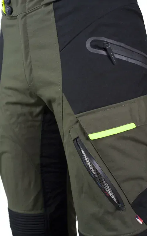 MBW MEMPHIS PANTS GREEN textilní 3-vrstvé kalhoty na motorku, DOPRAVA ZDARMA