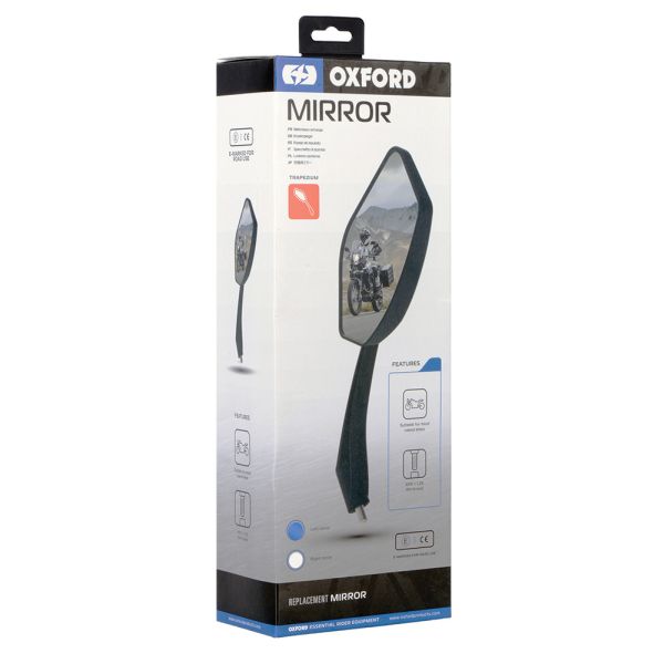 Zrcátko na motorku Oxford Trapezium, levé