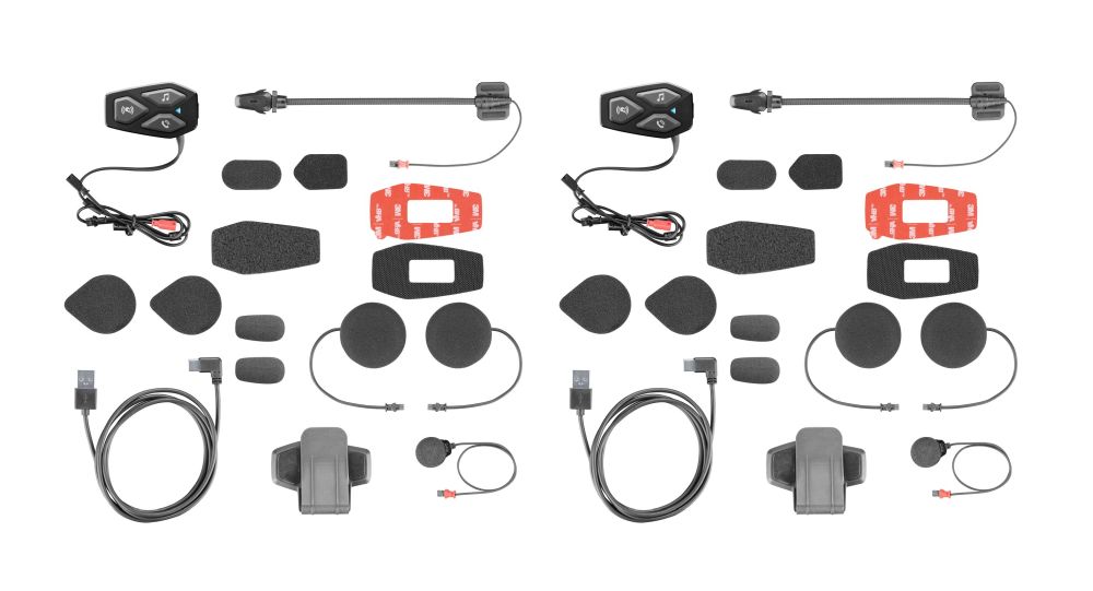Interphone U-COM3, Bluetooth interkom do helmy na motorku, TWIN PACK