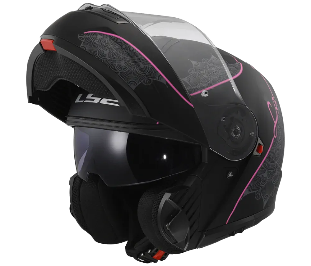 LS2 FF908 STROBE II LUX Matt Black Pink , dámská výklopná helma na motorku