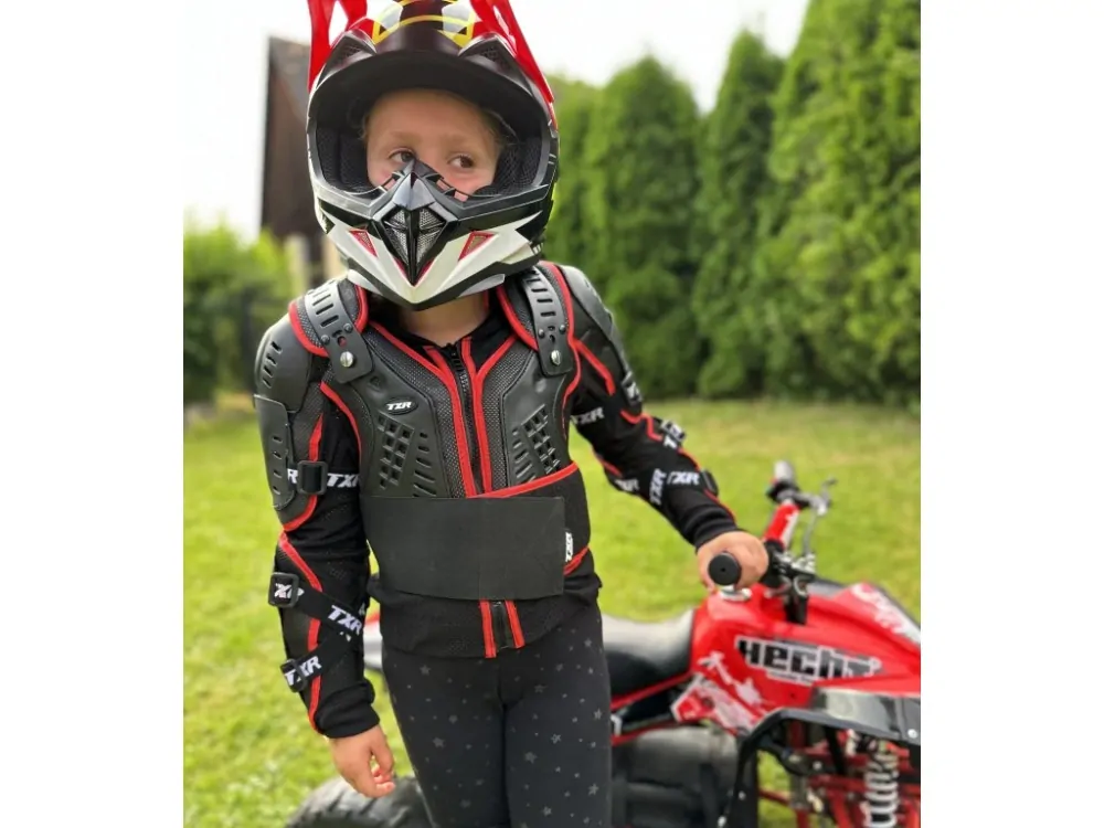 Dětský chránič těla na motorku TXR Guard černo-červený